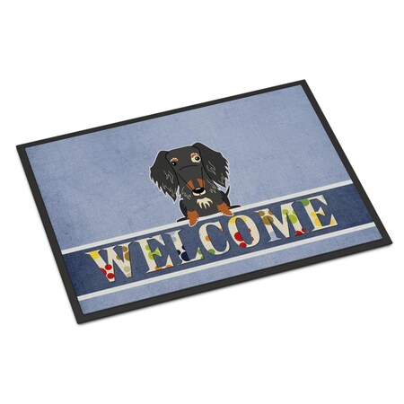 Carolines Treasures 18 x 27 in. Wire Haired Dachshund Dapple Welcome Indoor or Outdoor Mat BB5709MAT